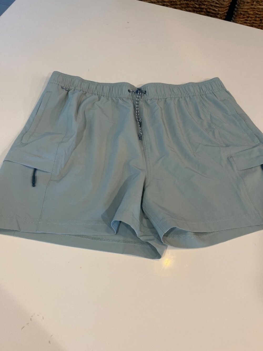 Voyager Mens Light Blue Quick-Dry Elastic Waist Shorts With Adjustable Drawstrin